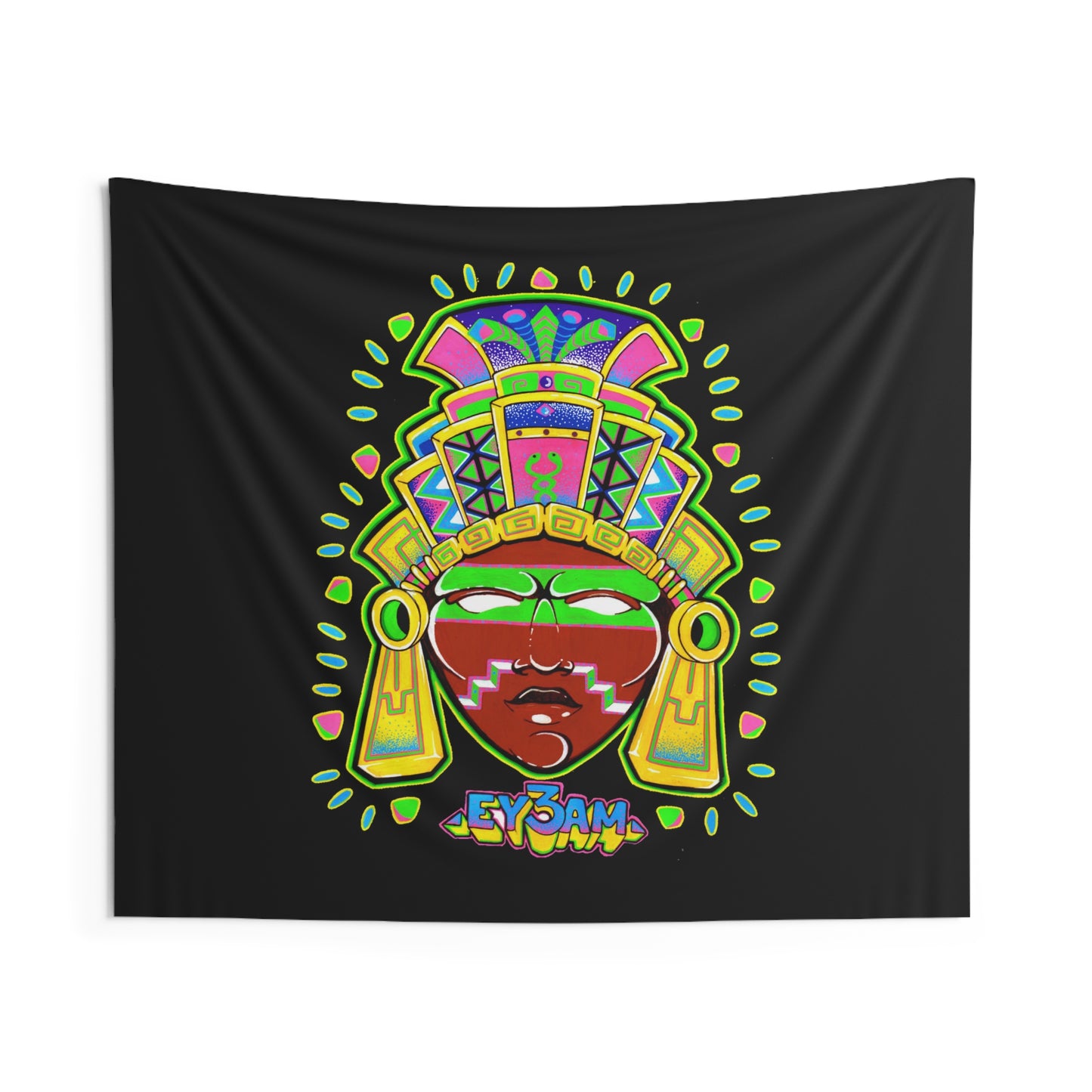 Mayan Trippi God Indoor Wall Tapestries